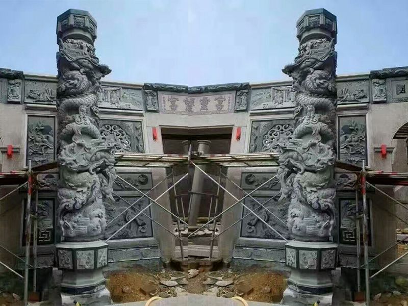 石雕文化柱|石雕龙柱制作安装