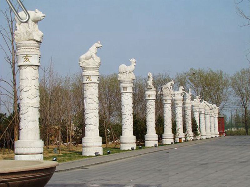 汉白玉石雕文化柱雕刻