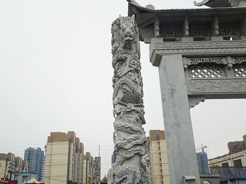 石雕盘龙柱定制