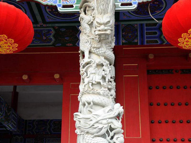 寺庙汉白玉石龙柱